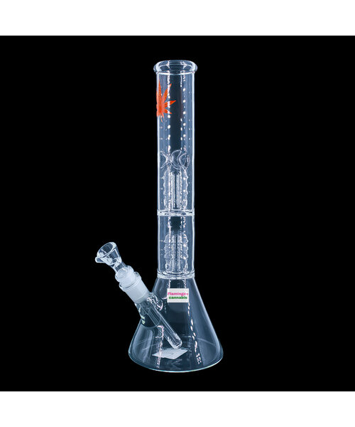 12" Double Stack Hemp Leaf Beaker Bong Assorted