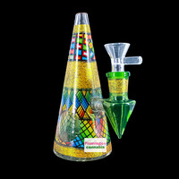 6.25" Conical Stained Glass Water Pipe