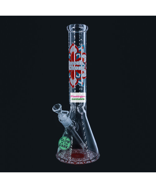 Cheech & Chong 15" Mandala Glow-In-Dark Beaker Bong