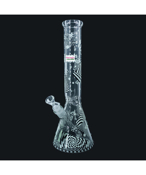 Cheech & Chong 15" Optical Illusion Glow-In-Dark Beaker Bong