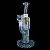 Milky Way Glass 10.5" Crystal Mandala Bubbler w/ Tree + Showerhead Perc