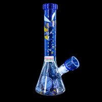 Milky Way Glass 11" Air Assault Beaker Bong w/Collins Perc Blue