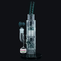 Milky Way Glass 12" Fallen Angels Straight Tube w/Double Perc Teal