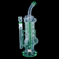 Pulsar 13" Space Station Recycler Bong Green