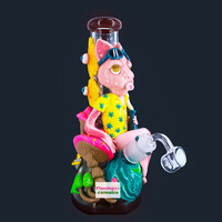 Pulsar Artist Series: 10" Chill Cat Glow-In-Dark Dab Rig