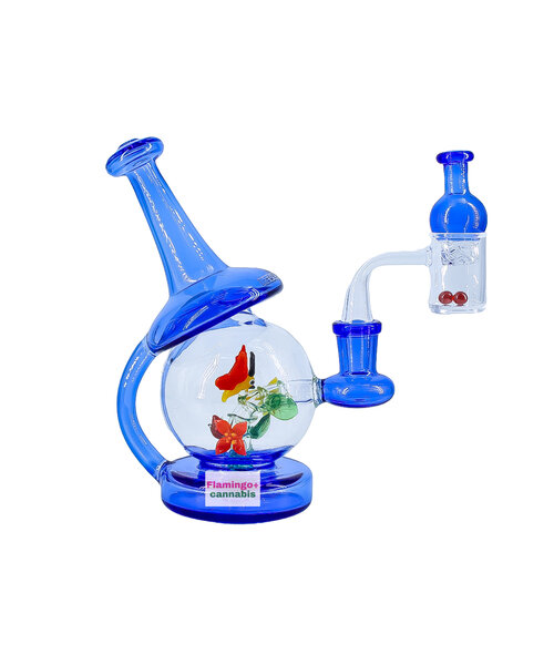 Red Eye Tek 6.5" Under the Kaleidoscope Concentrate Recycler Set Sapphire Blue