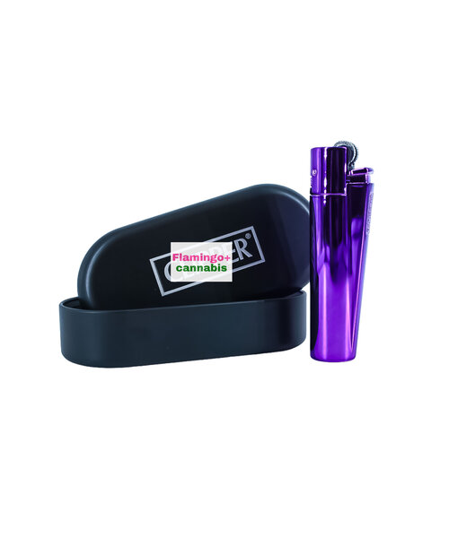Clipper Metal Refillable Lighter Purple