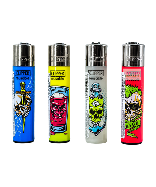 Clipper Refillable Lighter Bone Portraits