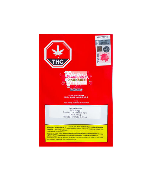 Sticky Greens Red Razzleberry Liquid Diamonds Indica Cartridge 1G