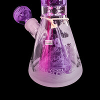 Milky Way Glass 11" Blood Feud Beaker Bong w/Collins Perc Purple