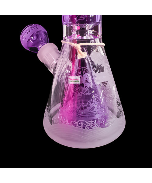 Milky Way Glass 11" Blood Feud Beaker Bong w/Collins Perc Purple