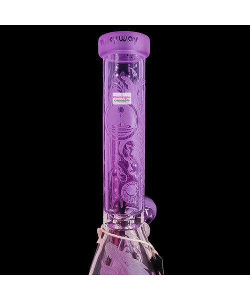 Milky Way Glass 11" Blood Feud Beaker Bong w/Collins Perc Purple