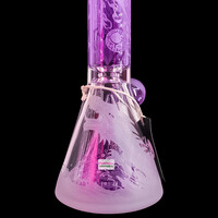 Milky Way Glass 11" Blood Feud Beaker Bong w/Collins Perc Purple
