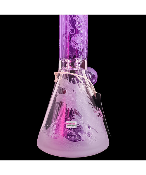 Milky Way Glass 11" Blood Feud Beaker Bong w/Collins Perc Purple