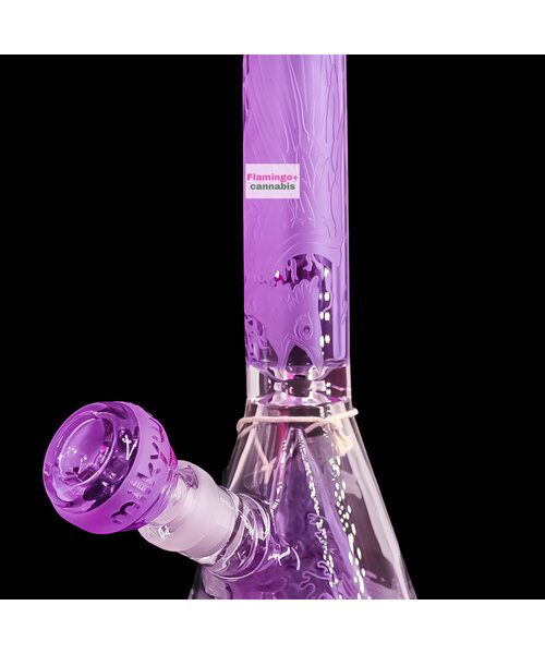 Milky Way Glass 11" Blood Feud Beaker Bong w/Collins Perc Purple