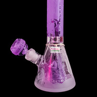 Milky Way Glass 11" Blood Feud Beaker Bong w/Collins Perc Purple