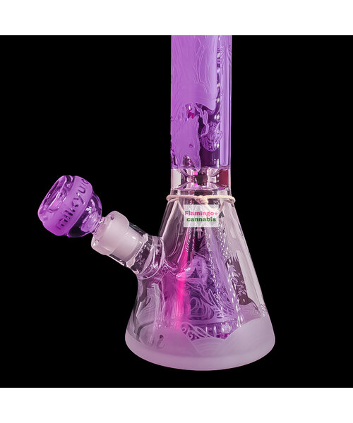 Milky Way Glass 11" Blood Feud Beaker Bong w/Collins Perc Purple