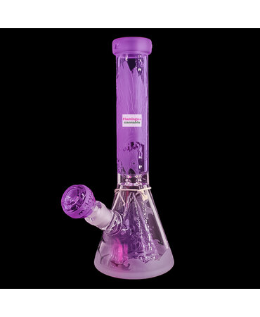 Milky Way Glass Milky Way Glass 11" Blood Feud Beaker Bong w/Collins Perc Purple