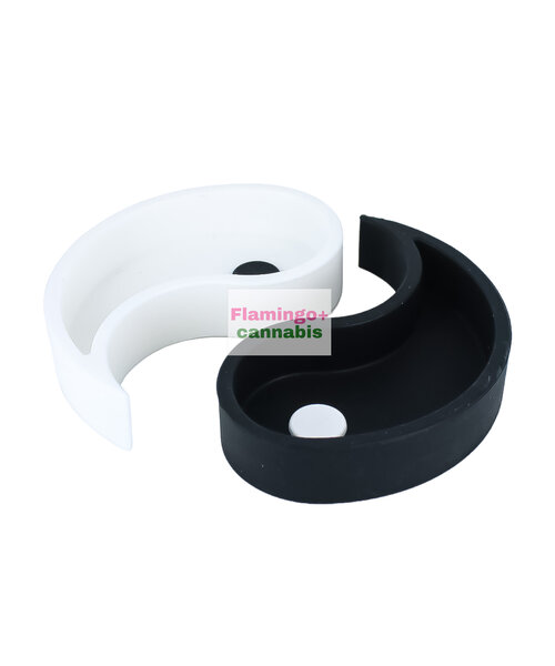 Lit Silicone  4" Yin Yang Ashtray (2 Piece)