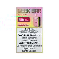 Geek Bar Pulse 9000 Puff Rechargeable Disposable 20mg Pink Lemon Ice MB