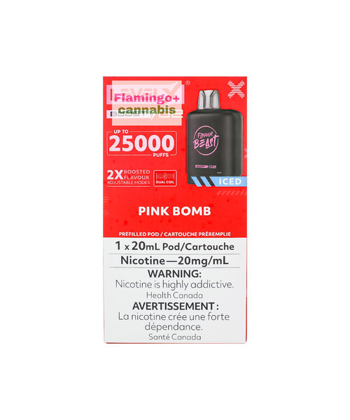 Level-X Flavour Beast BOOST G2 Pre-Filled Pod 25K Puff 20mg 20mL Pink Bomb Ice MB