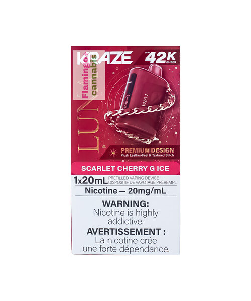 Kraze LUNA Luxury 42k Puff Rechargeable Disposable MB Scarlet Cherry G Ice