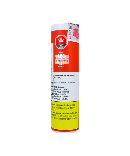 The Original Fraser Valley Strawberry Amnesia Sativa Pre-Rolls 10X0.5G