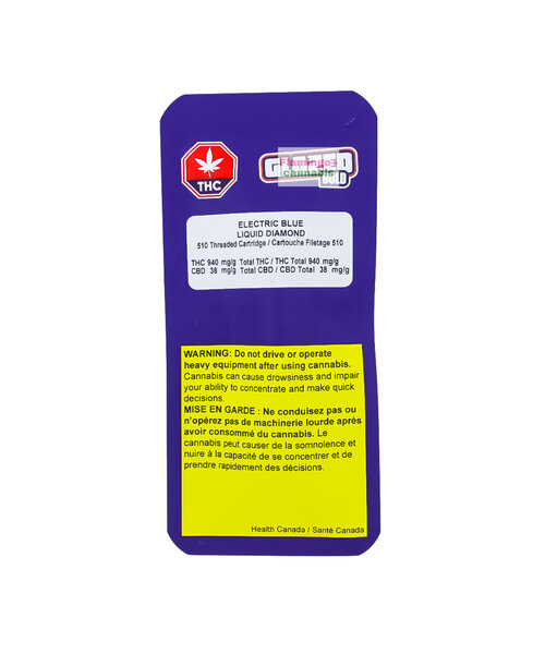 Bold Glazed Electric Blue Liquid Diamond Indica Cartridge 1G
