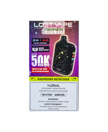 Lost Vape Lost Vape Orion 50k Puff 20mg Rechargeable Disposable MB Raspberry Refresher