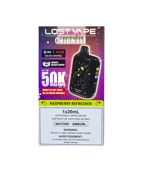 Lost Vape Orion 50k Puff 20mg Rechargeable Disposable MB Raspberry Refresher