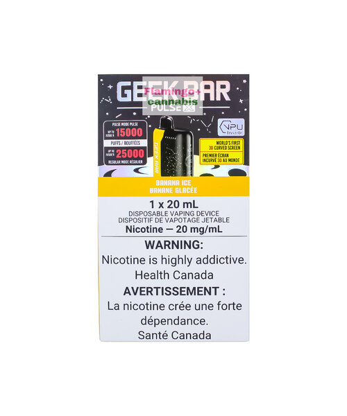 Geek Bar Pulse X 25k Puff Rechargeable Disposable 20mg MB Banana Ice