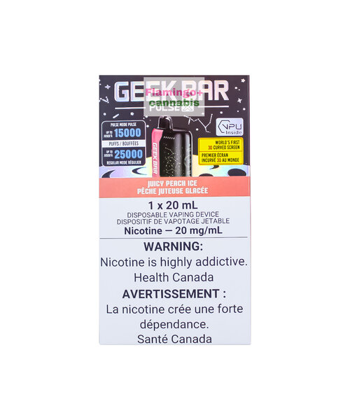 Geek Bar Pulse X 25k Puff Rechargeable Disposable 20mg MB Juicy Peach Ice