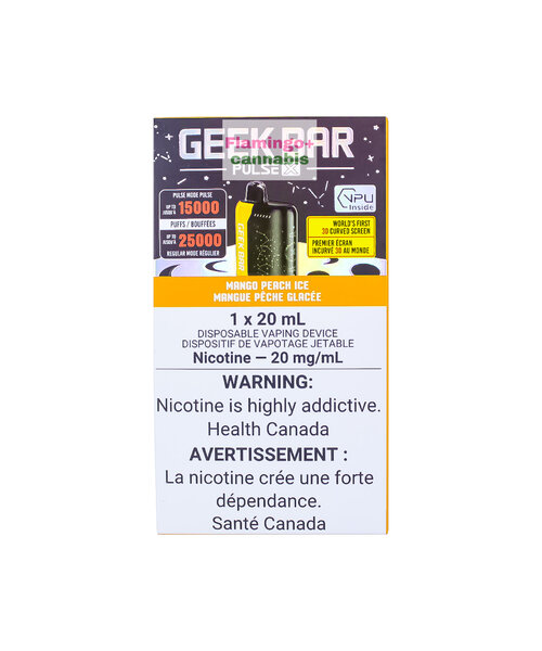 Geek Bar Pulse X 25k Puff Rechargeable Disposable 20mg MB Mango Peach Ice