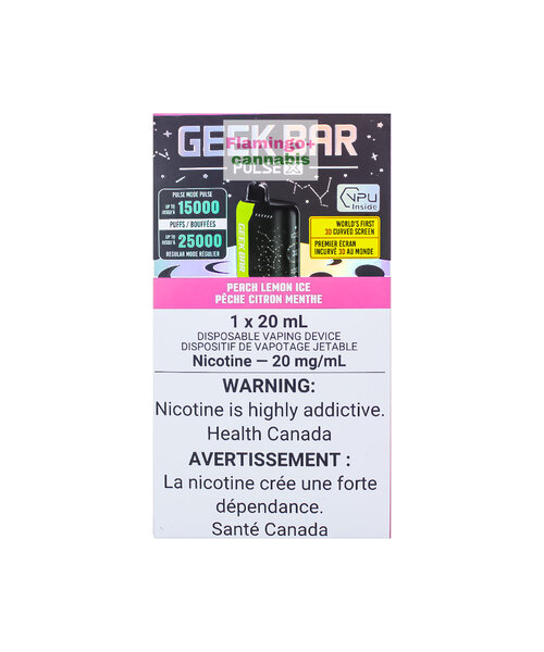 Geek Bar Pulse X 25k Puff Rechargeable Disposable 20mg MB Peach Lemon Ice