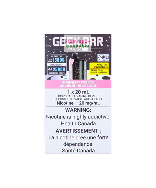 Geek Bar Pulse X 25k Puff Rechargeable Disposable 20mg MB Strawberry Twist Ice