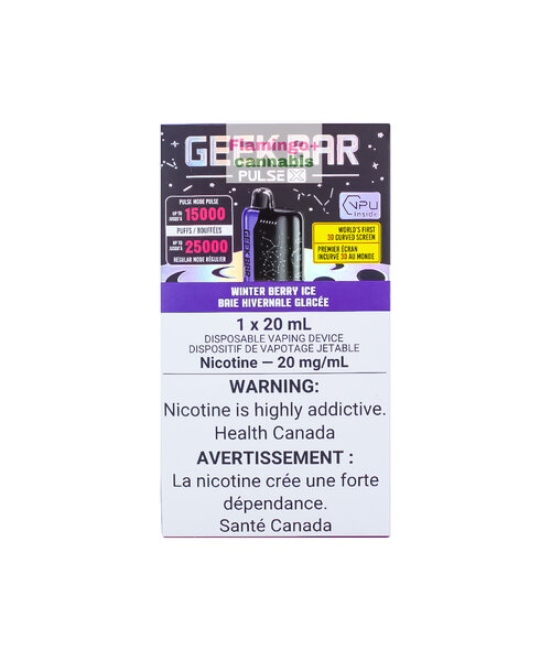 Geek Bar Pulse X 25k Puff Rechargeable Disposable 20mg MB Winter Berry Ice