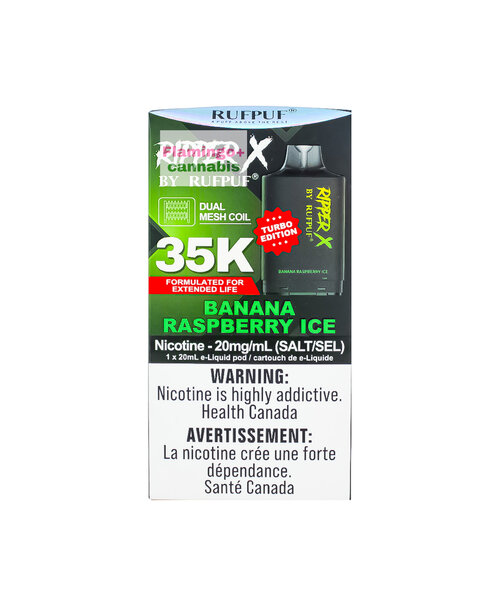 RufPuf Ripper-X Pre-Filled Pod 35k/50k Puff MB Banana Raspberry Ice