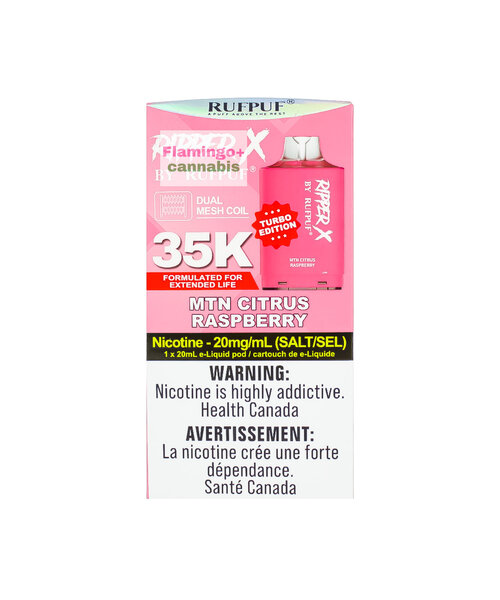 RufPuf Ripper-X Pre-Filled Pod 35k/50k Puff MB MTN Citrus Raspberry