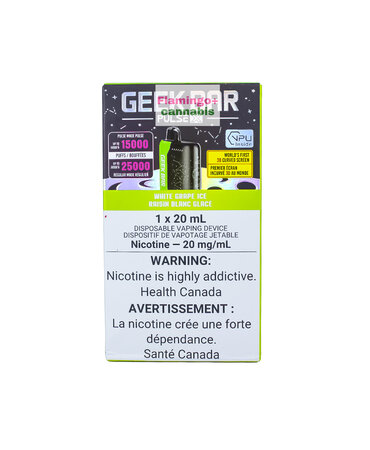Geek Bar Geek Bar Pulse X 25k Puff Rechargeable Disposable 20mg MB White Grape Ice Geek Bar Geek Bar Pulse X 25k Puff Rechargeable Disposable 20mg MB White Grape Ice