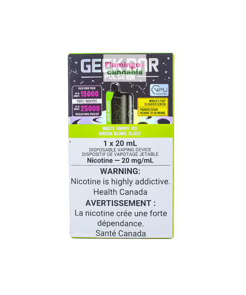 Geek Bar Pulse X 25k Puff Rechargeable Disposable 20mg MB White Grape Ice