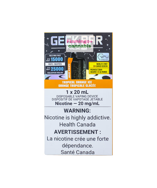 Geek Bar Pulse X 25k Puff Rechargeable Disposable 20mg MB Tropical Orange Ice