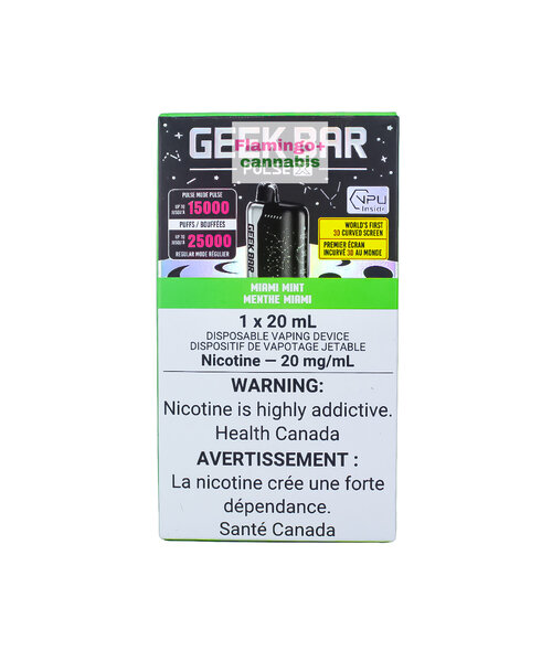 Geek Bar Pulse X 25k Puff Rechargeable Disposable 20mg MB Miami Mint