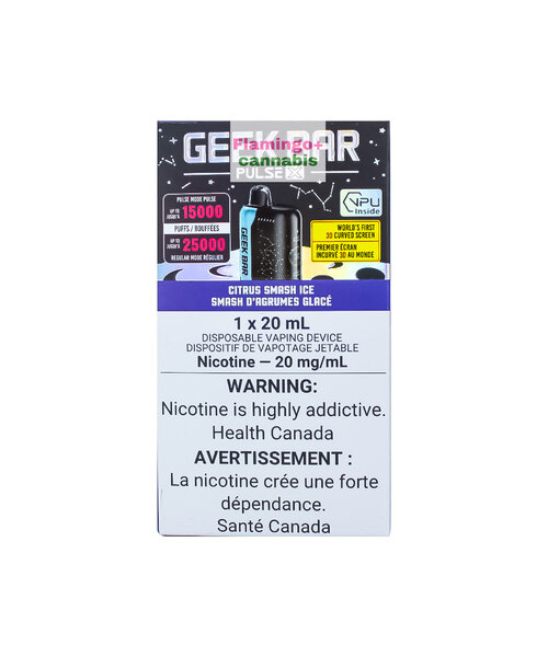 Geek Bar Pulse X 25k Puff Rechargeable Disposable 20mg MB Citrus Smash Ice