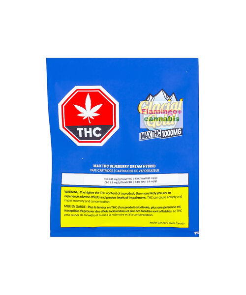 Glacial Gold Max THC Blueberry Dream Indica Cartridge 1.2G