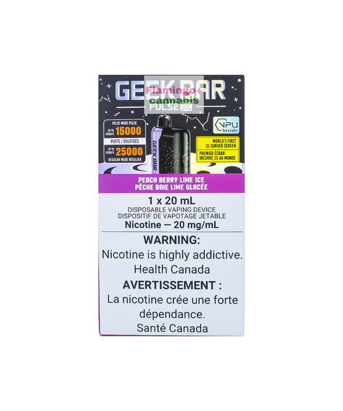Geek Bar Pulse X 25k Puff Rechargeable Disposable 20mg MB Peach Berry Lime Ice