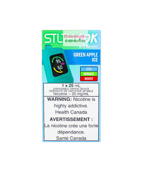 STLTH 60k Puff Rechargeable Disposable MB Green Apple Ice