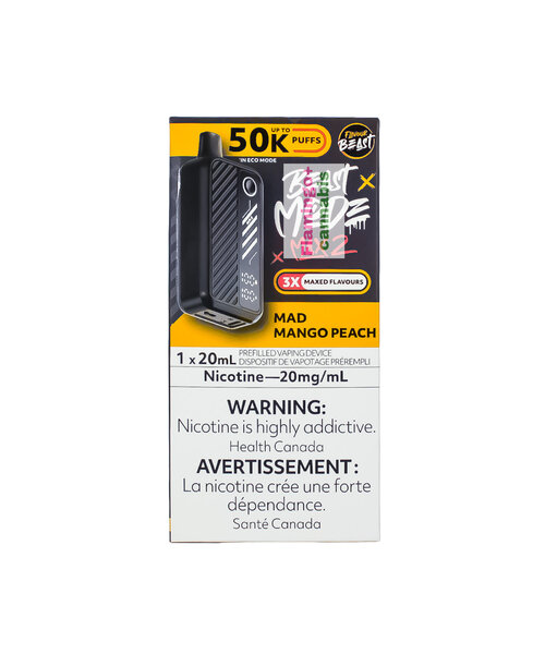 Flavour Beast Beast Mode Max 2 50k Puff Disposable MB Mad Mango Peach