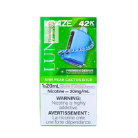 Kraze LUNA Luxury 42k Puff Rechargeable Disposable MB Kiwi Pear Cactus G Ice