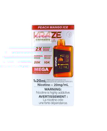 Kraze Kraze HD Mega 20k Disposable 20mg MB Peach Mango Ice Kraze Kraze HD Mega 20k Disposable 20mg MB Peach Mango Ice