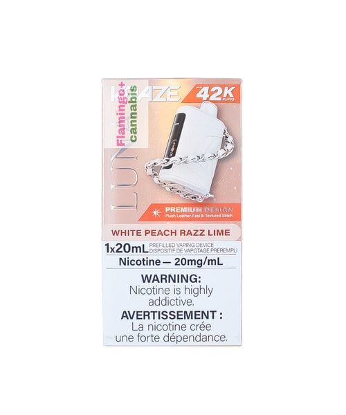 Kraze LUNA Luxury 42k Puff Rechargeable Disposable MB White Peach Razz Lime